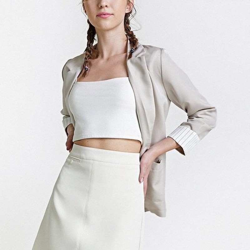 Long Sleeveless Blazer Shirt